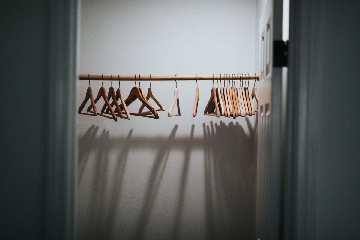 Fashion Museum Empty Wardrobe and coat hangers