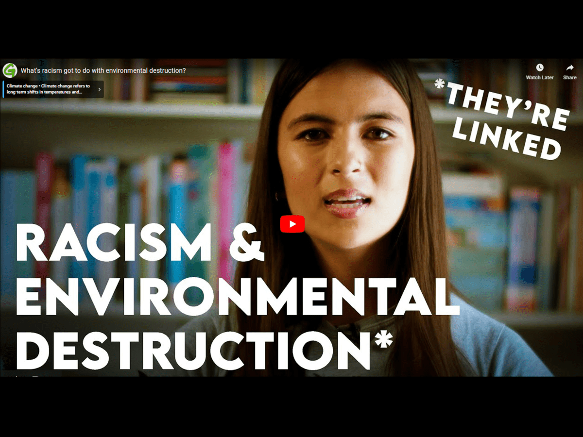 Dr Mya-Rose Craig - What's racism got to do with environmental destruction? Video thumbnail of Greenpeace's 'What's racism got to do with environmental destruction?' video, narrated by Dr Mya-Rose Craig.